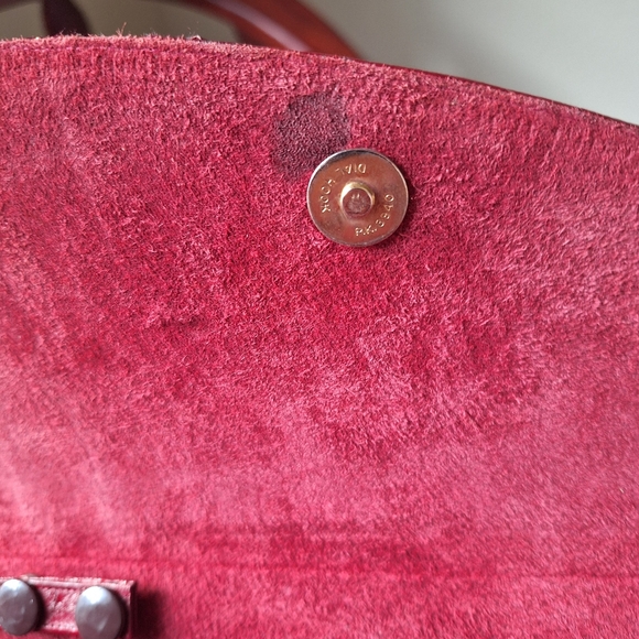Vibtage Red/Burgundy Eel Leather Women's Bag Made In Korea - Picture 10 of 10